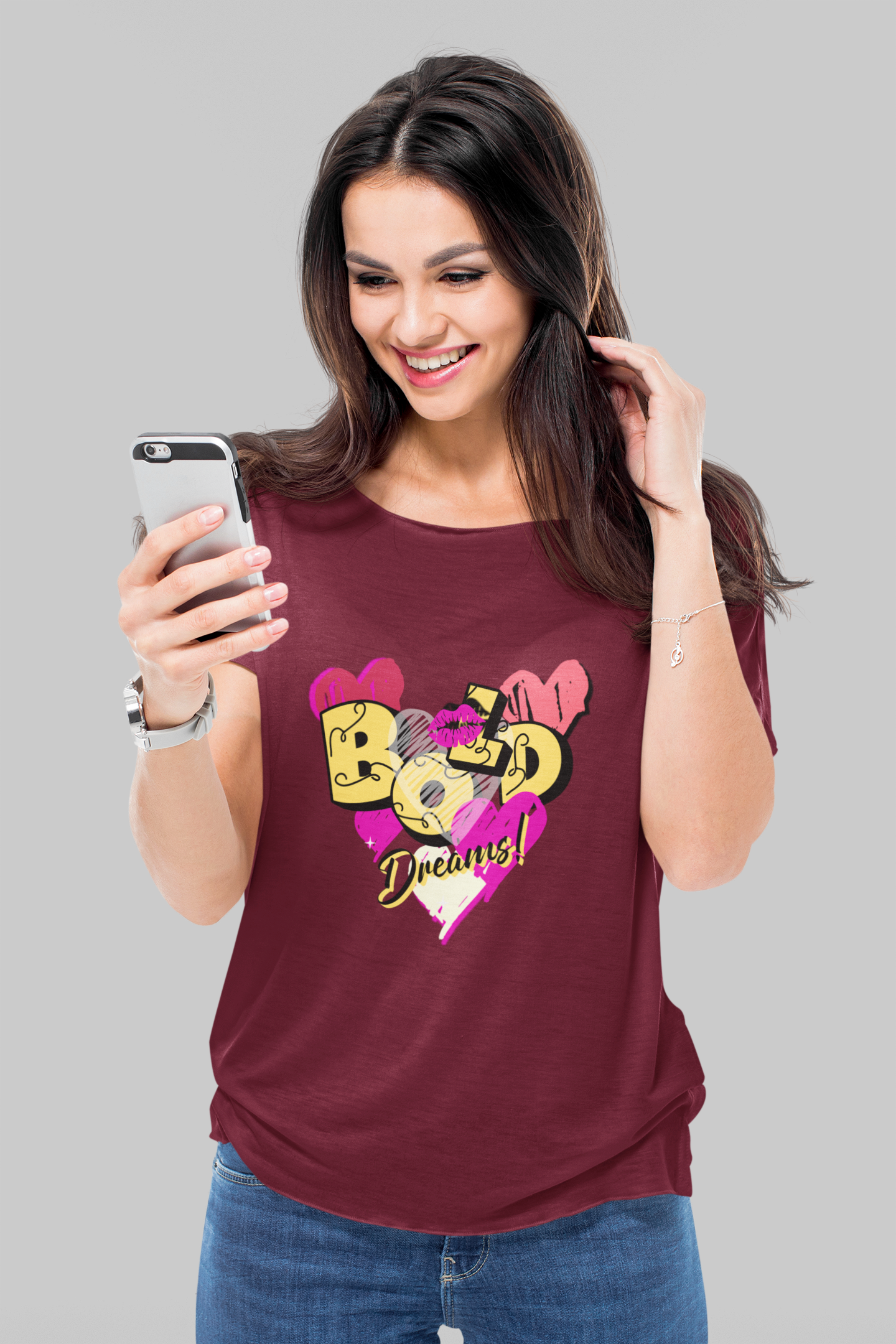SillyExplorer_Classic_Crewneck_T-Shirt__Maroon_Bold_Dreams