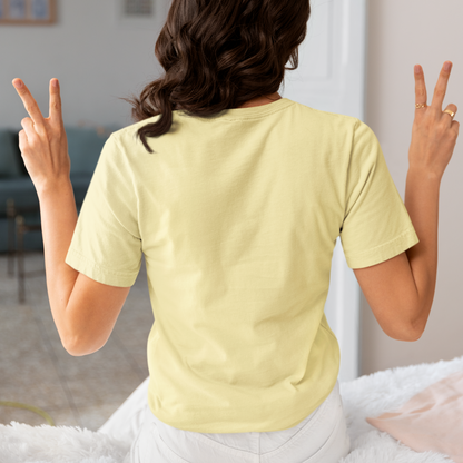 SillyExplorer_Classic_Crewneck_T-Shirt__Yellow_Solo_Backpacker