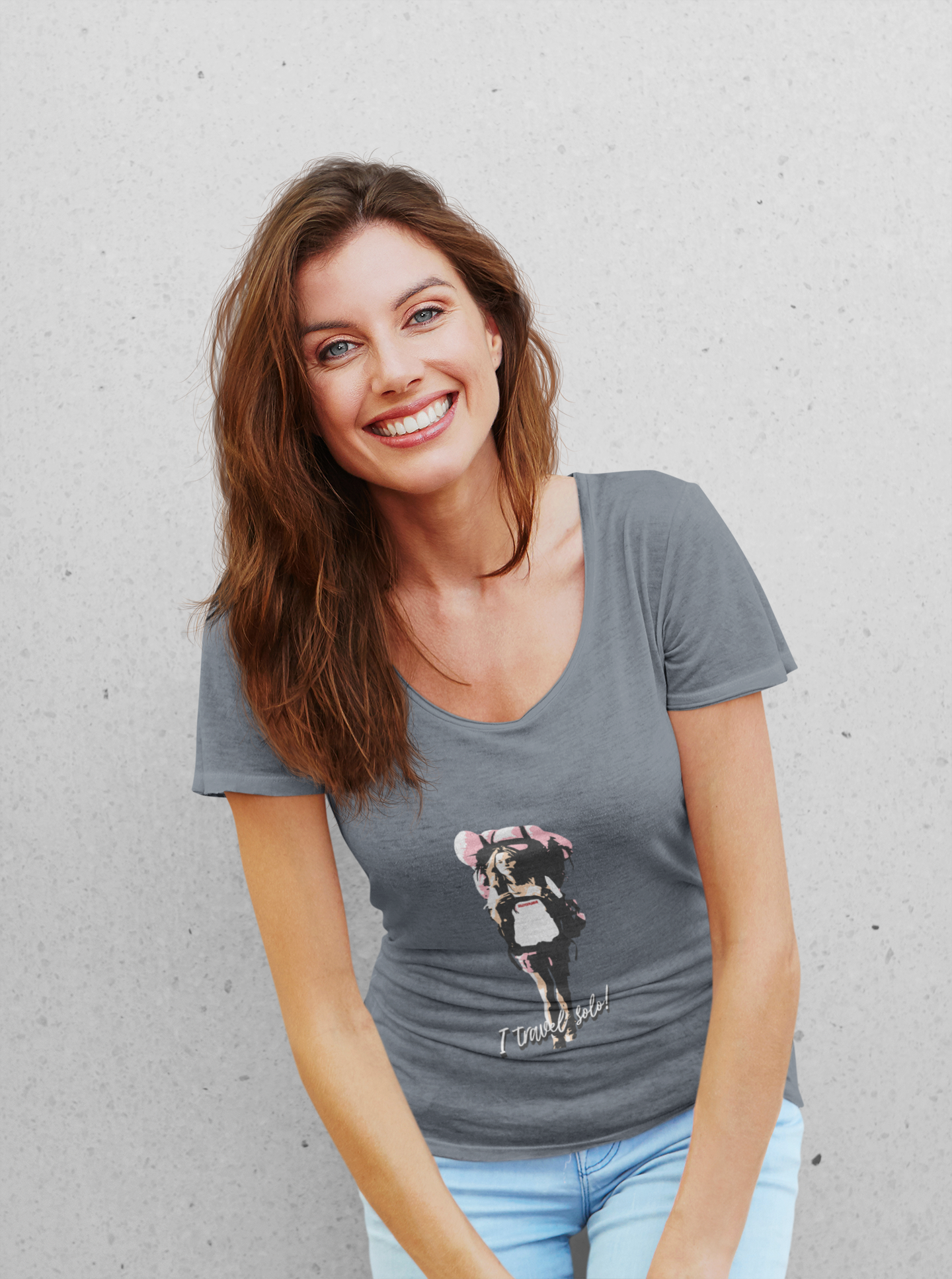 SillyExplorer_Classic_Crewneck_T-Shirt__Charcoal_Solo_Backpacker