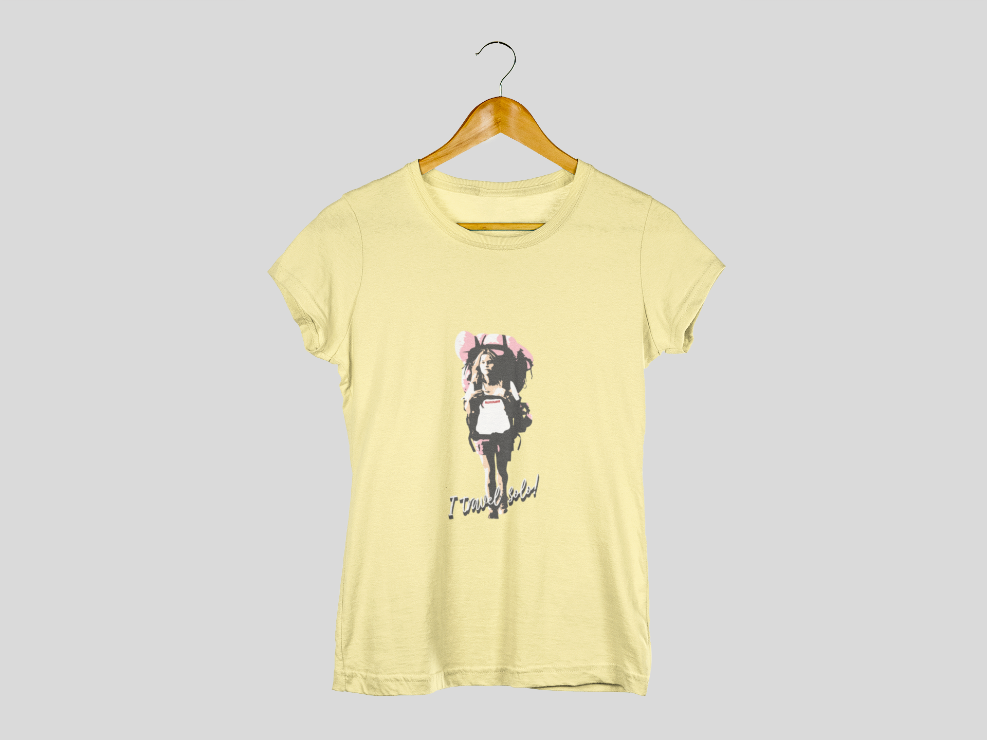 SillyExplorer_Classic_Crewneck_T-Shirt__Yellow_Solo_Backpacker
