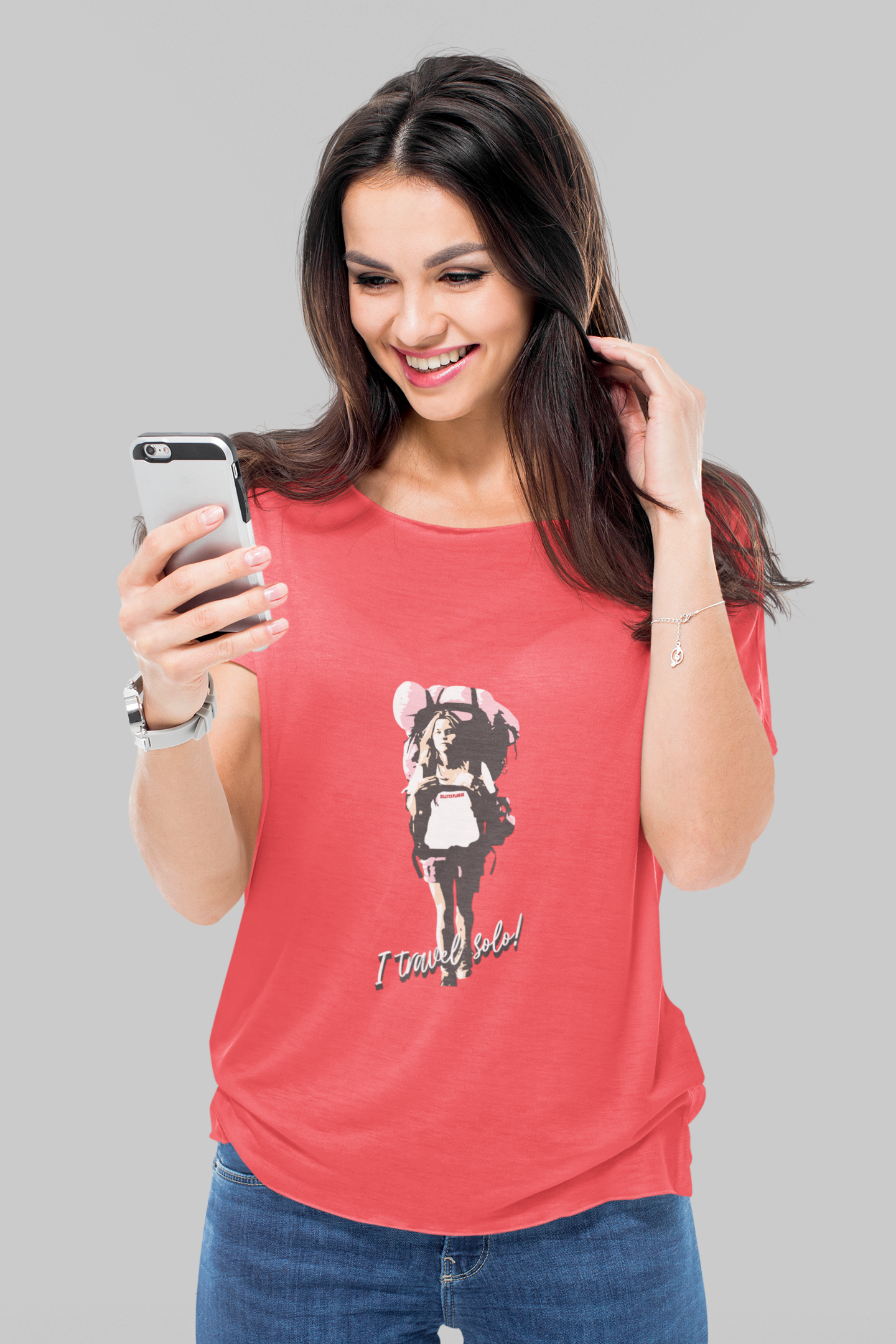 SillyExplorer_Classic_Crewneck_T-Shirt__Red_Solo_Backpacker