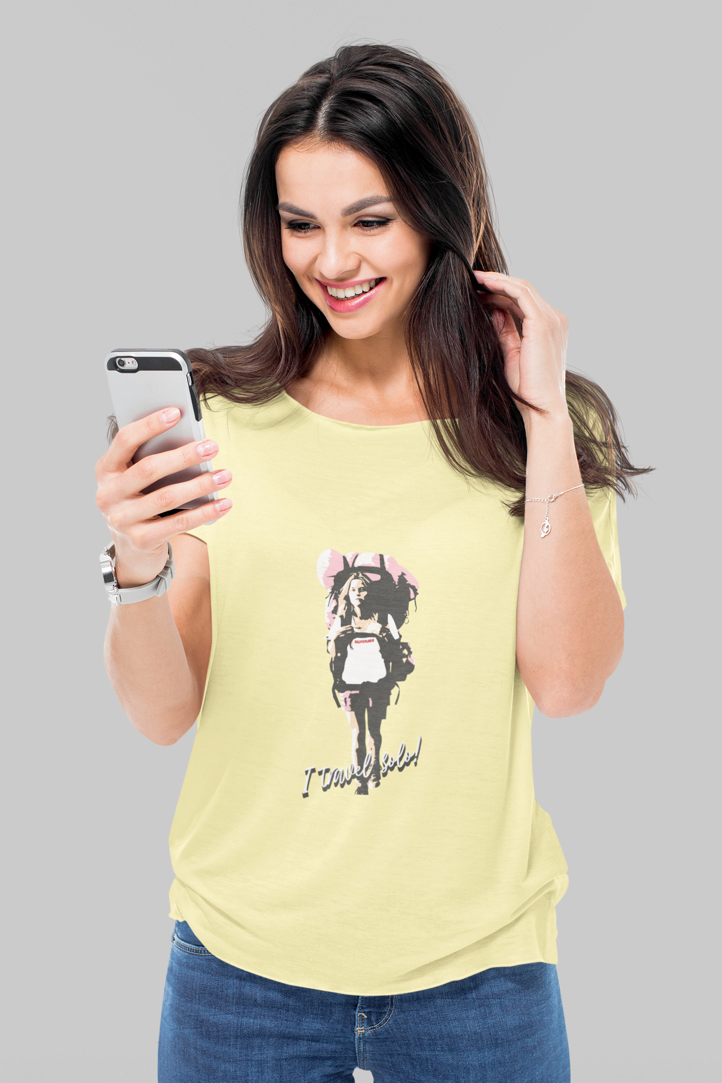 SillyExplorer_Classic_Crewneck_T-Shirt__Yellow_Solo_Backpacker