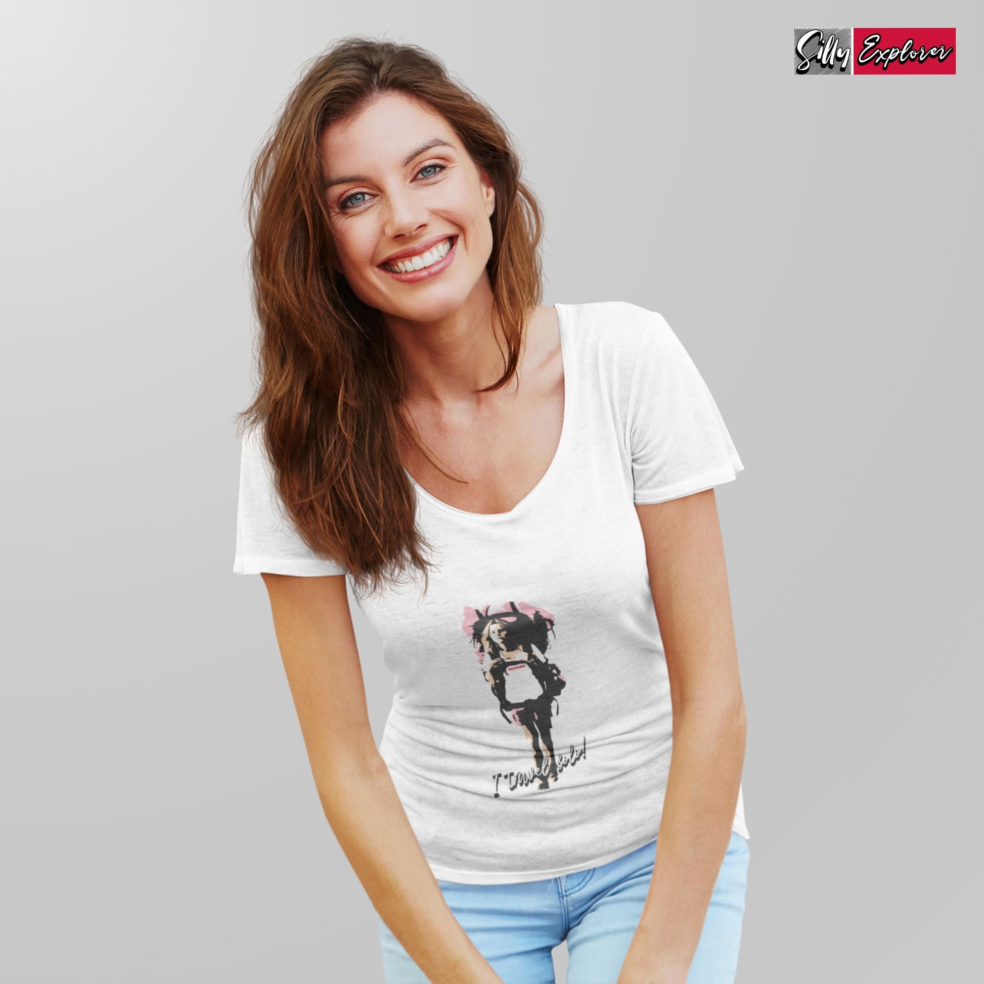 SillyExplorer_Classic_Crewneck_T-Shirt__White_Solo_Backpacker