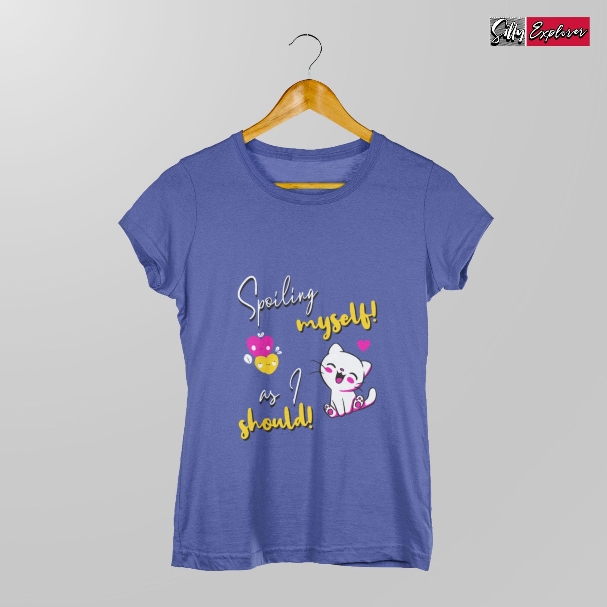 SillyExplorer_Classic_Crewneck_T-Shirt__Royal_Blue_Spoiling_Myself