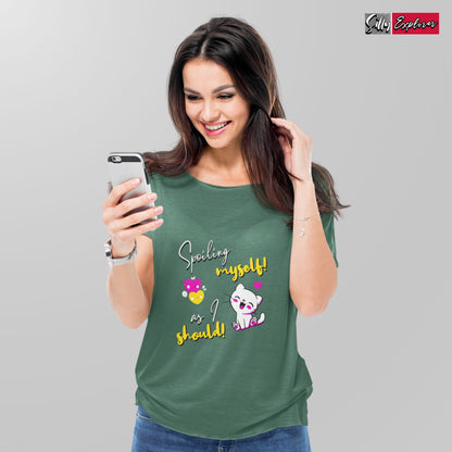 SillyExplorer_Classic_Crewneck_T-Shirt__Bottle_Green_Spoiling_Myself