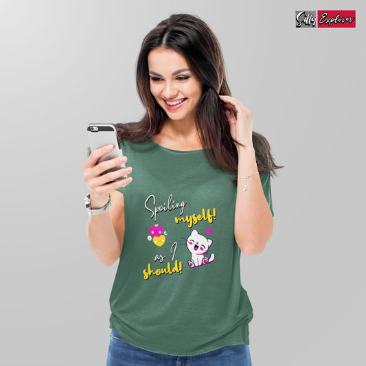 SillyExplorer_Classic_Crewneck_T-Shirt__Bottle_Green_Spoiling_Myself