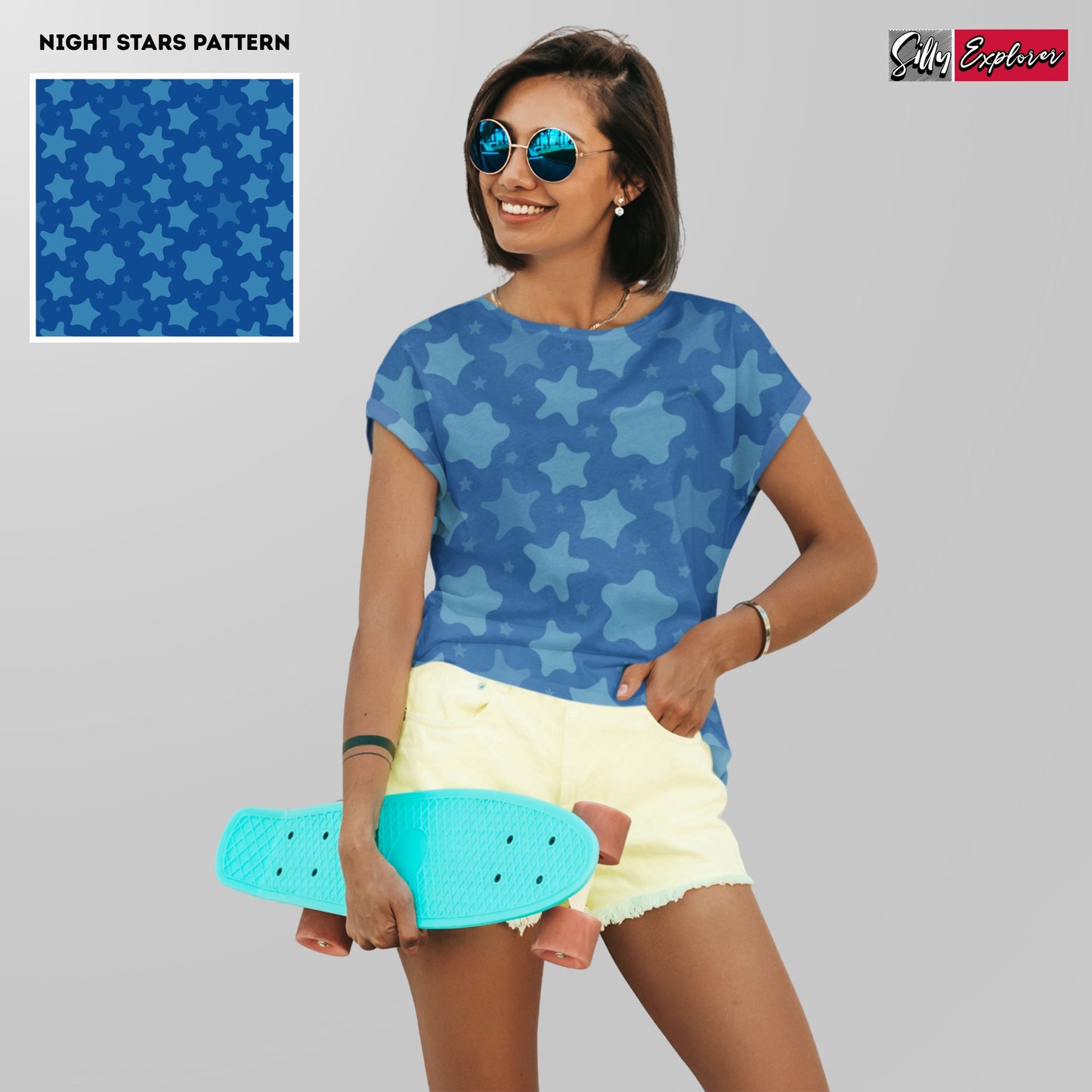 Twinkling Stars Printed T-Shirt