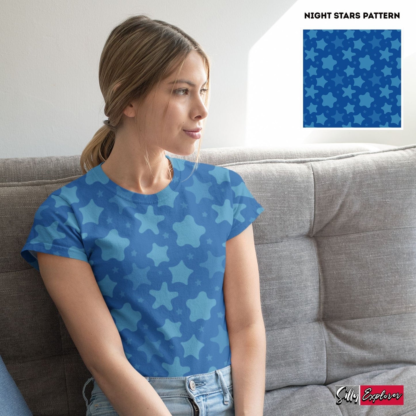 Twinkling Stars Printed T-Shirt
