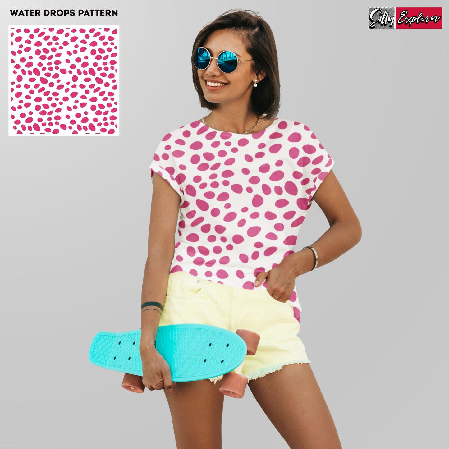 Rosy Drizzle Printed T-Shirt