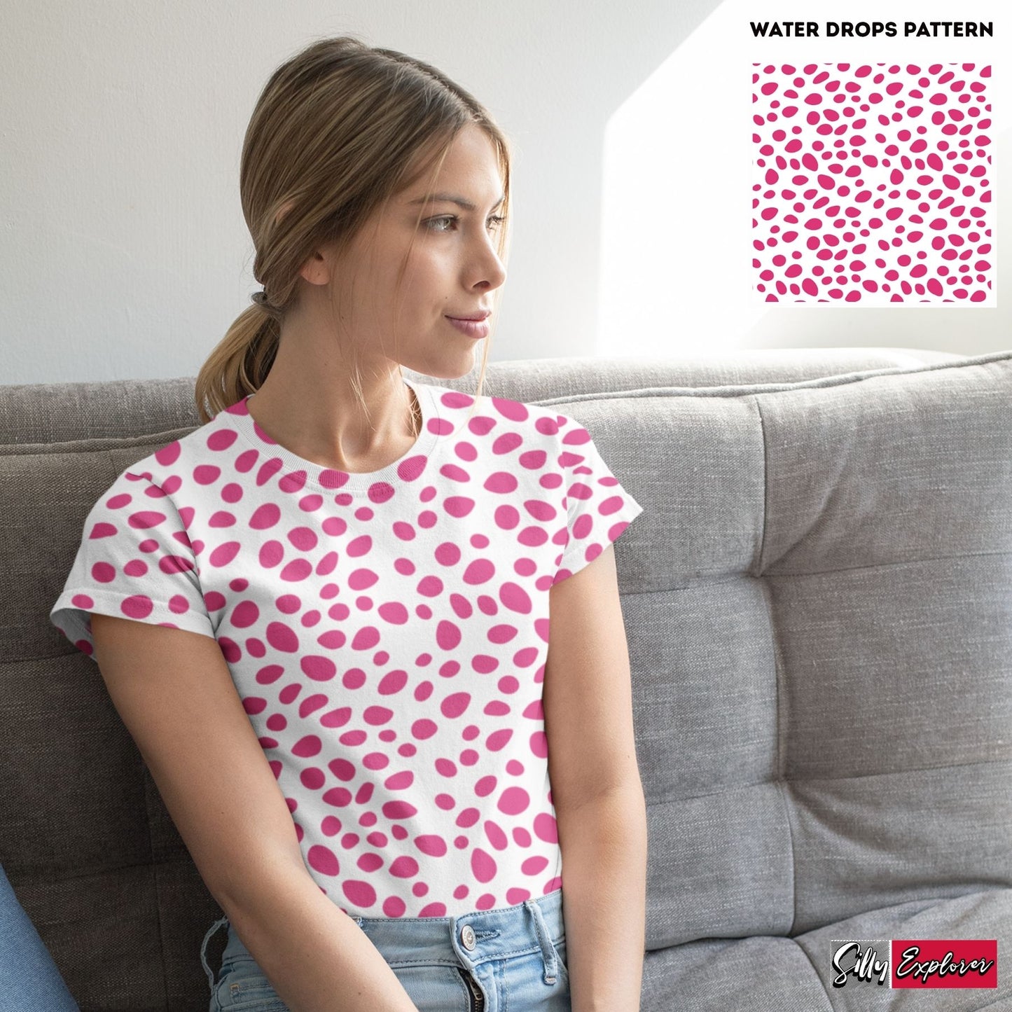 Rosy Drizzle Printed T-Shirt