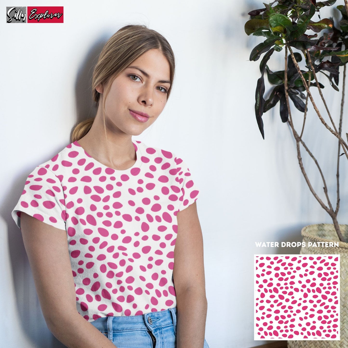 Rosy Drizzle Printed T-Shirt