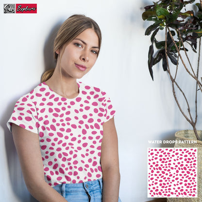 Rosy Drizzle Printed T-Shirt
