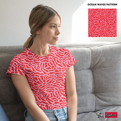 Serene Waves Printed T-Shirt