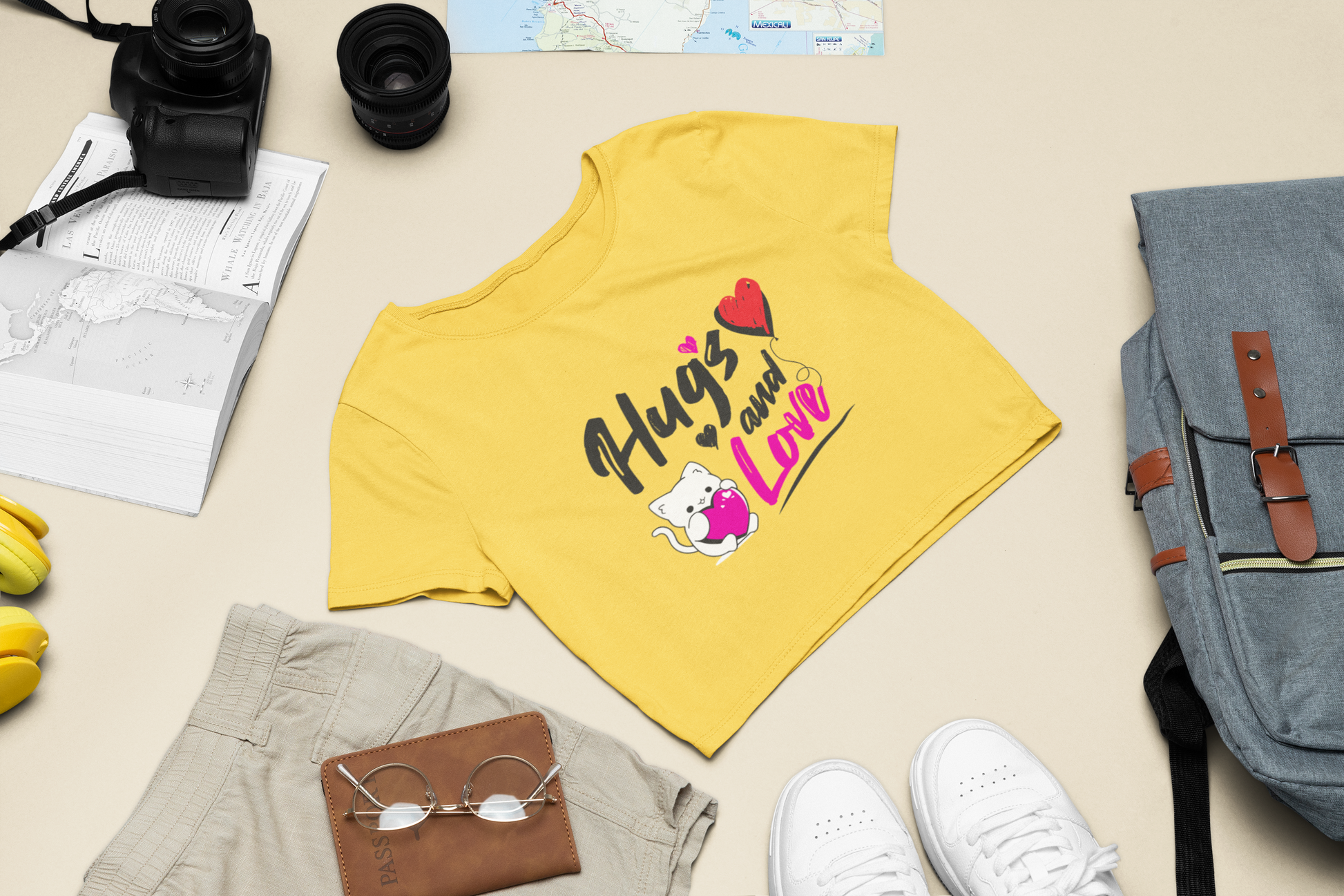 SillyExplorer_Crop_Top__Golden_Yellow_Hugs_&_Love