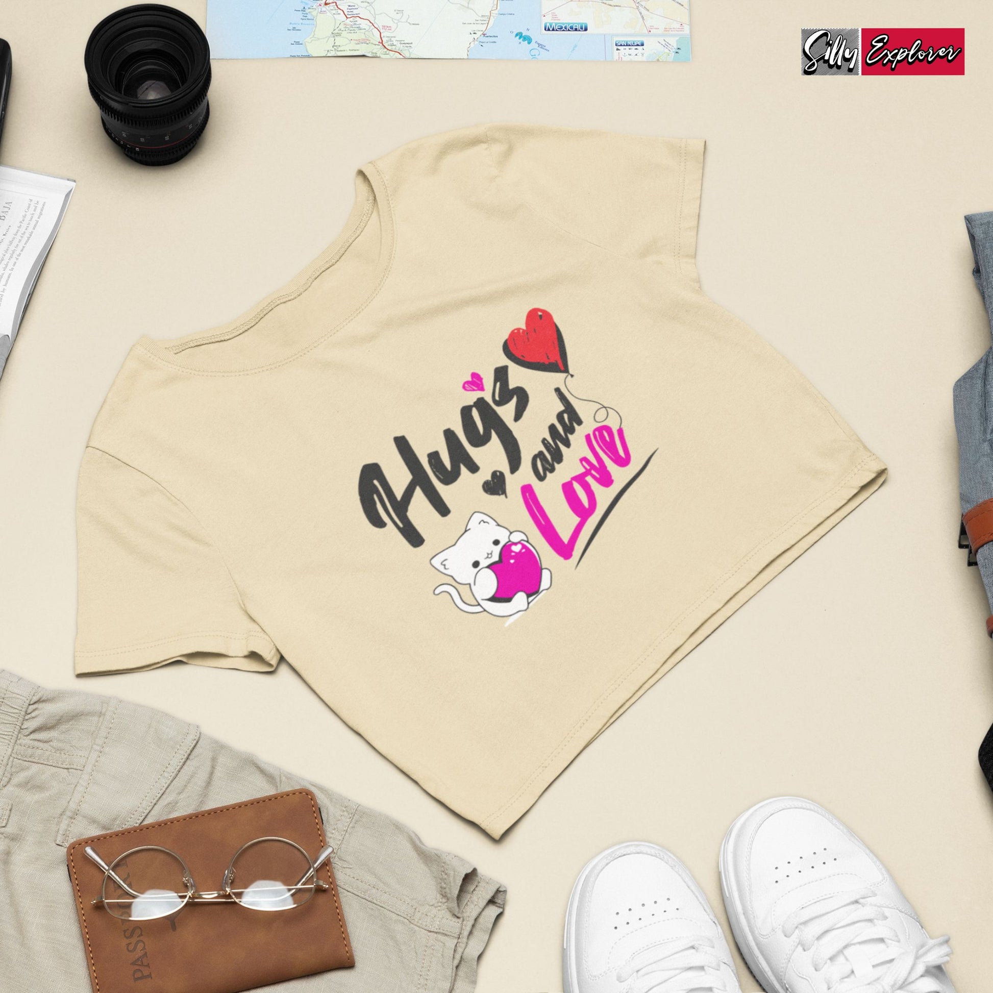 SillyExplorer_Crop_Top__Beige_Hugs_&_Love