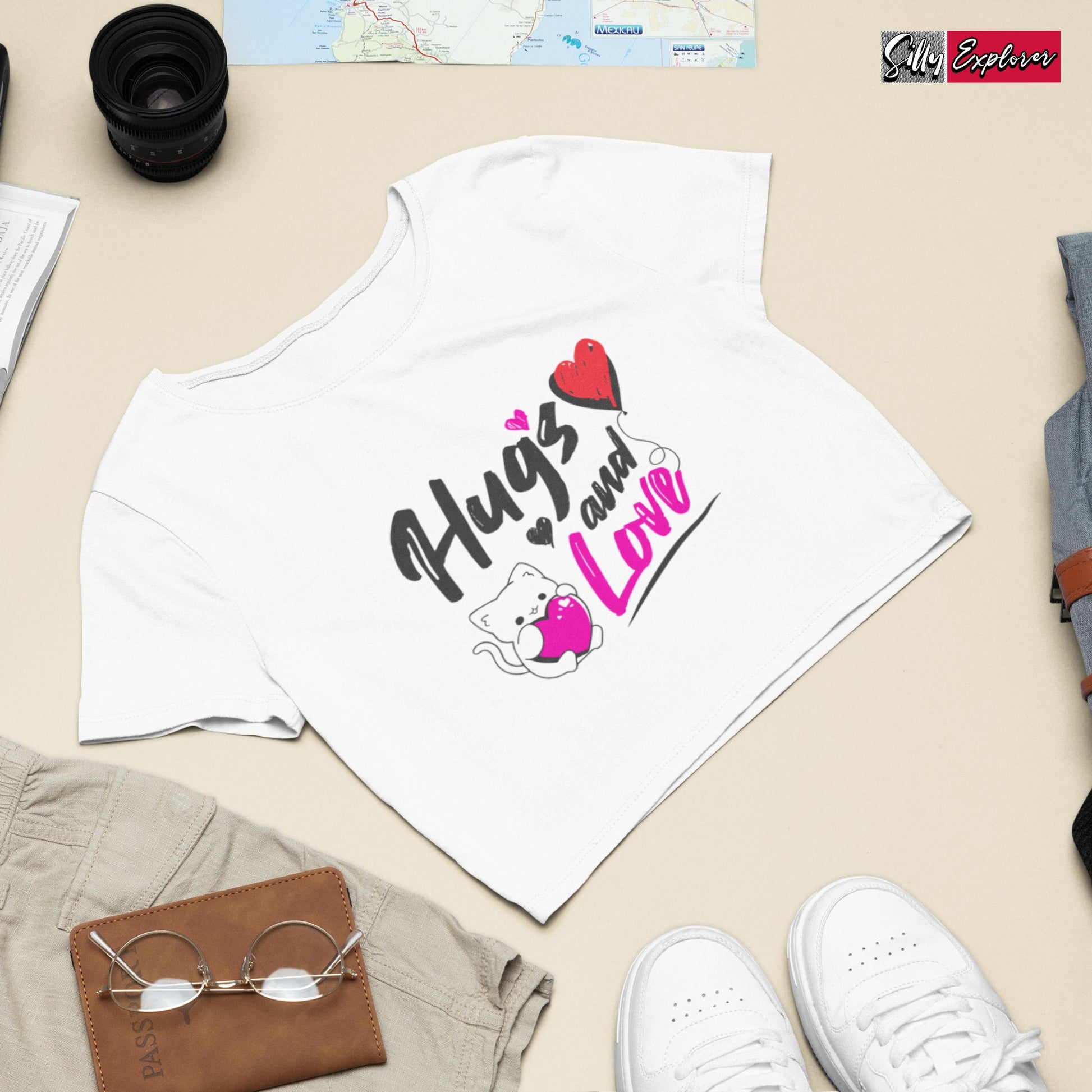 SillyExplorer_Crop_Top__White_Hugs_&_Love