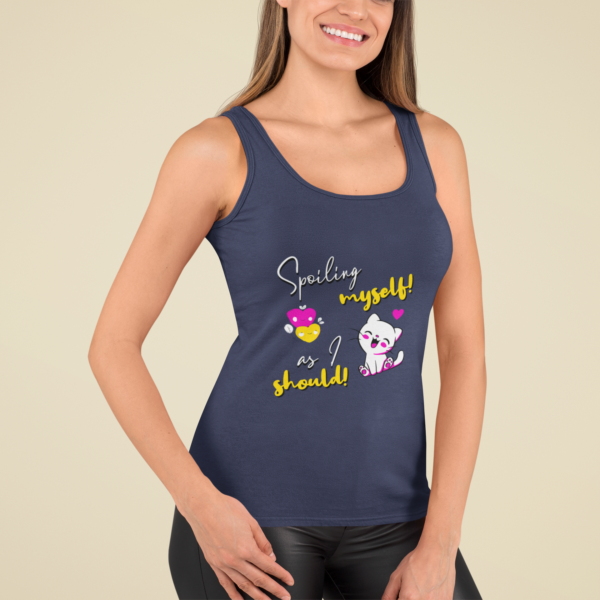 SillyExplorer_Women_Tank_Top__Navy_Blue_Spoiling_Myself