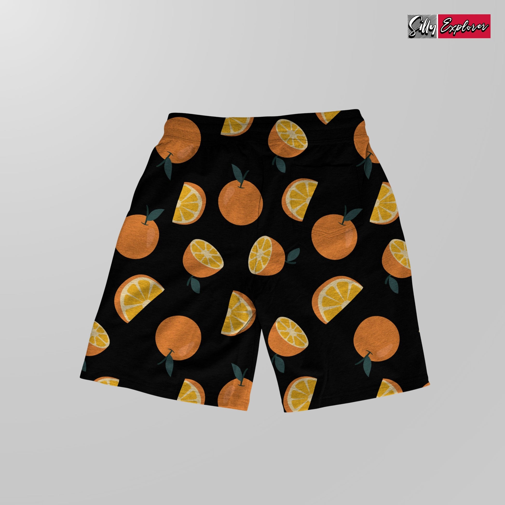 SillyExplorer_Printed_Women_Shorts___Black_Sunset_Orange