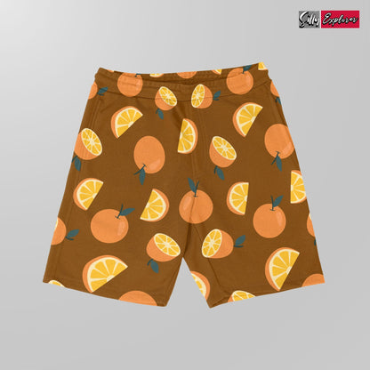 SillyExplorer_Printed_Women_Shorts___Brown_Sunset_Orange