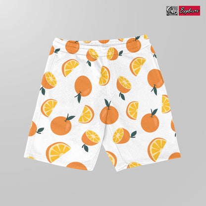 SillyExplorer_Printed_Women_Shorts___White_Sunset_Orange