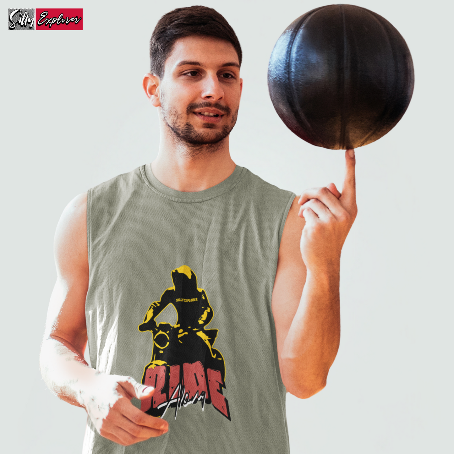 SillyExplorer_Men_Sleeveless_T-Shirt__Charcoal_Ride_Along