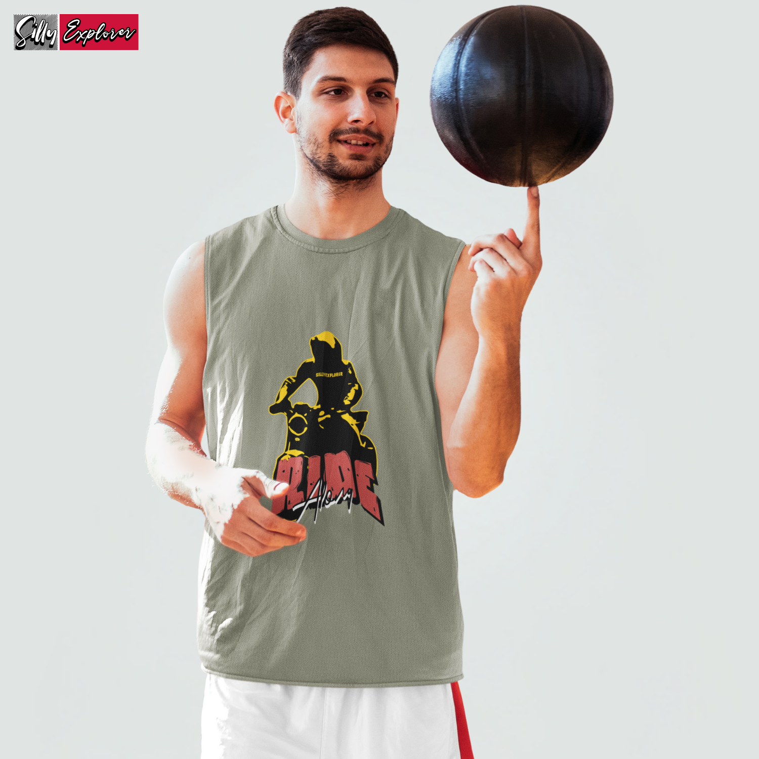 SillyExplorer_Men_Sleeveless_T-Shirt__Charcoal_Ride_Along