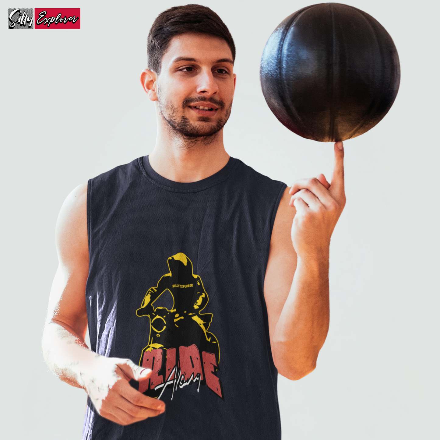 SillyExplorer_Men_Sleeveless_T-Shirt__Navy_Ride_Along