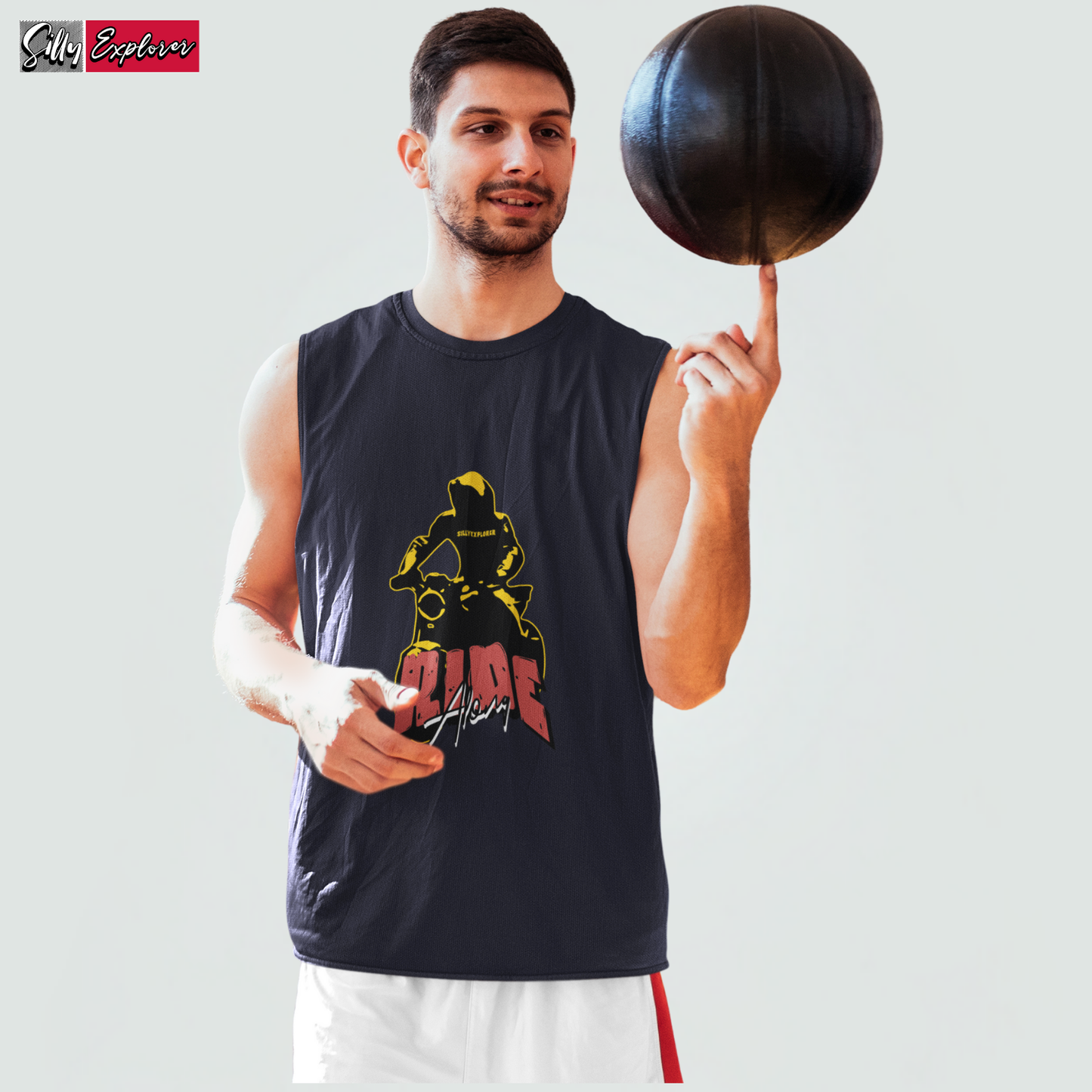 SillyExplorer_Men_Sleeveless_T-Shirt__Navy_Ride_Along
