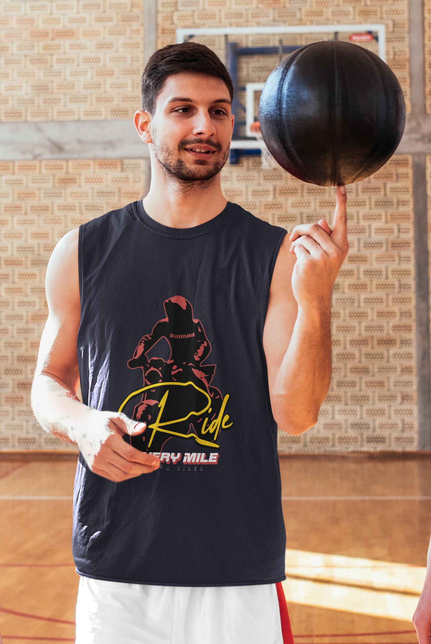 SillyExplorer_Men_Sleeveless_T-Shirt__Navy_Blue_Born_Rider
