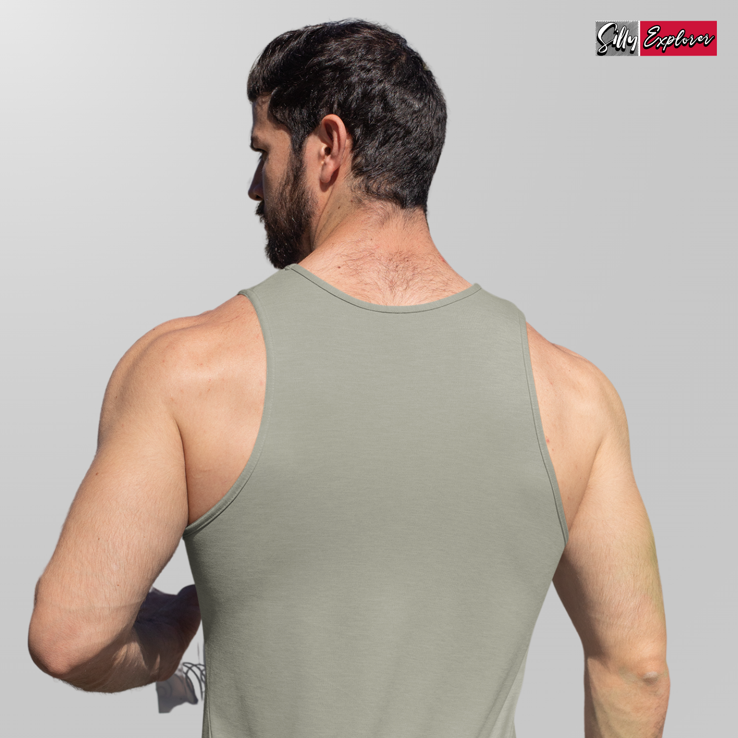 SillyExplorer_Men_Sleeveless_T-Shirt__Charcoal_Samurai_Discipline