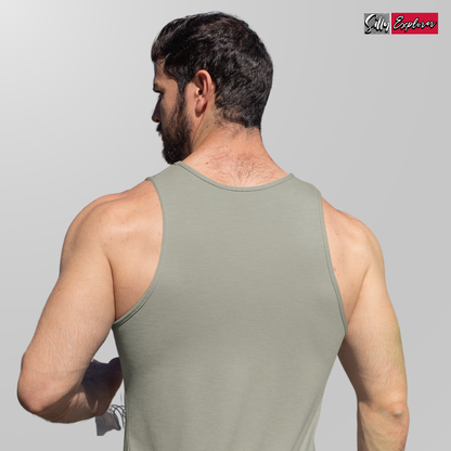 SillyExplorer_Men_Sleeveless_T-Shirt__Charcoal_Samurai_Discipline