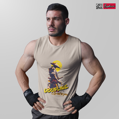 SillyExplorer_Men_Sleeveless_T-Shirt__Grey_Samurai_Discipline