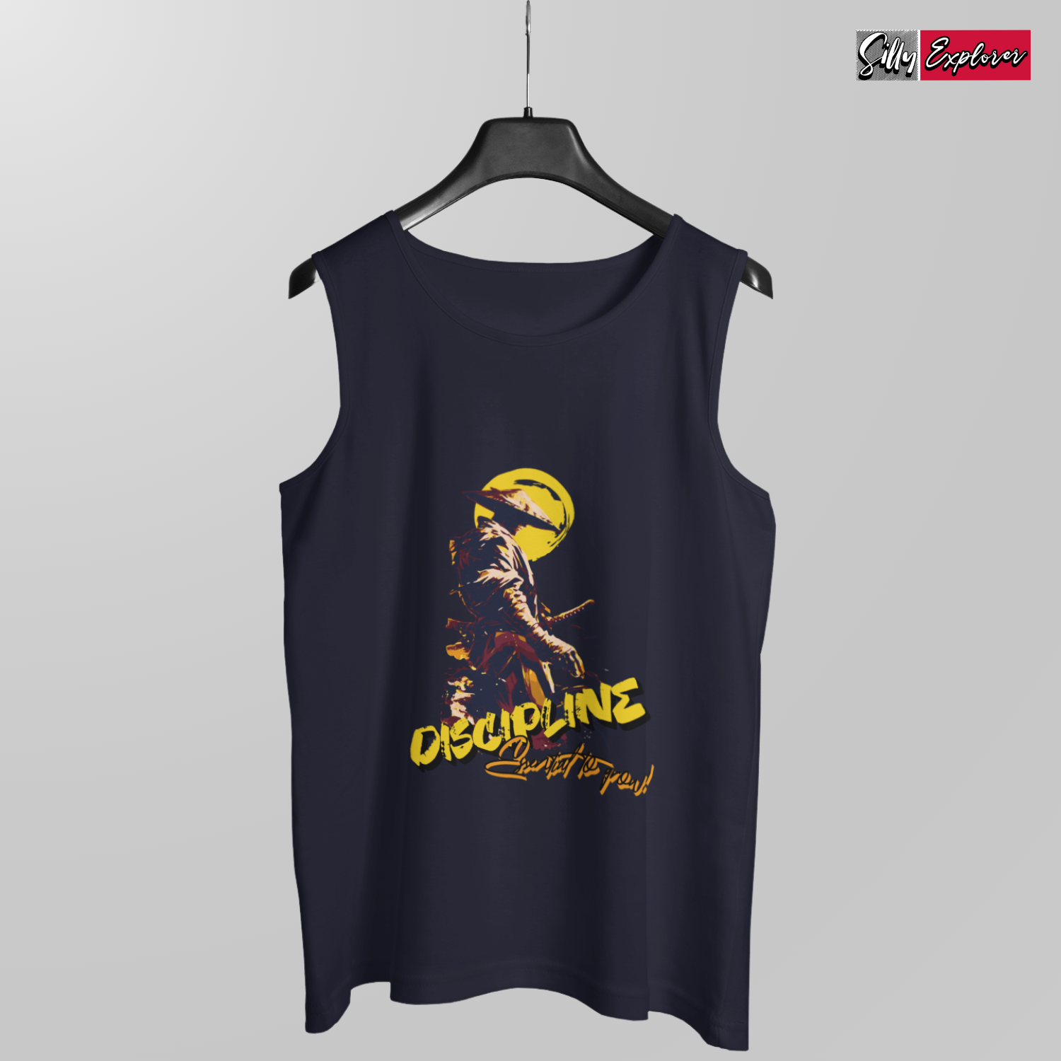 SillyExplorer_Men_Sleeveless_T-Shirt__Navy_Samurai_Discipline