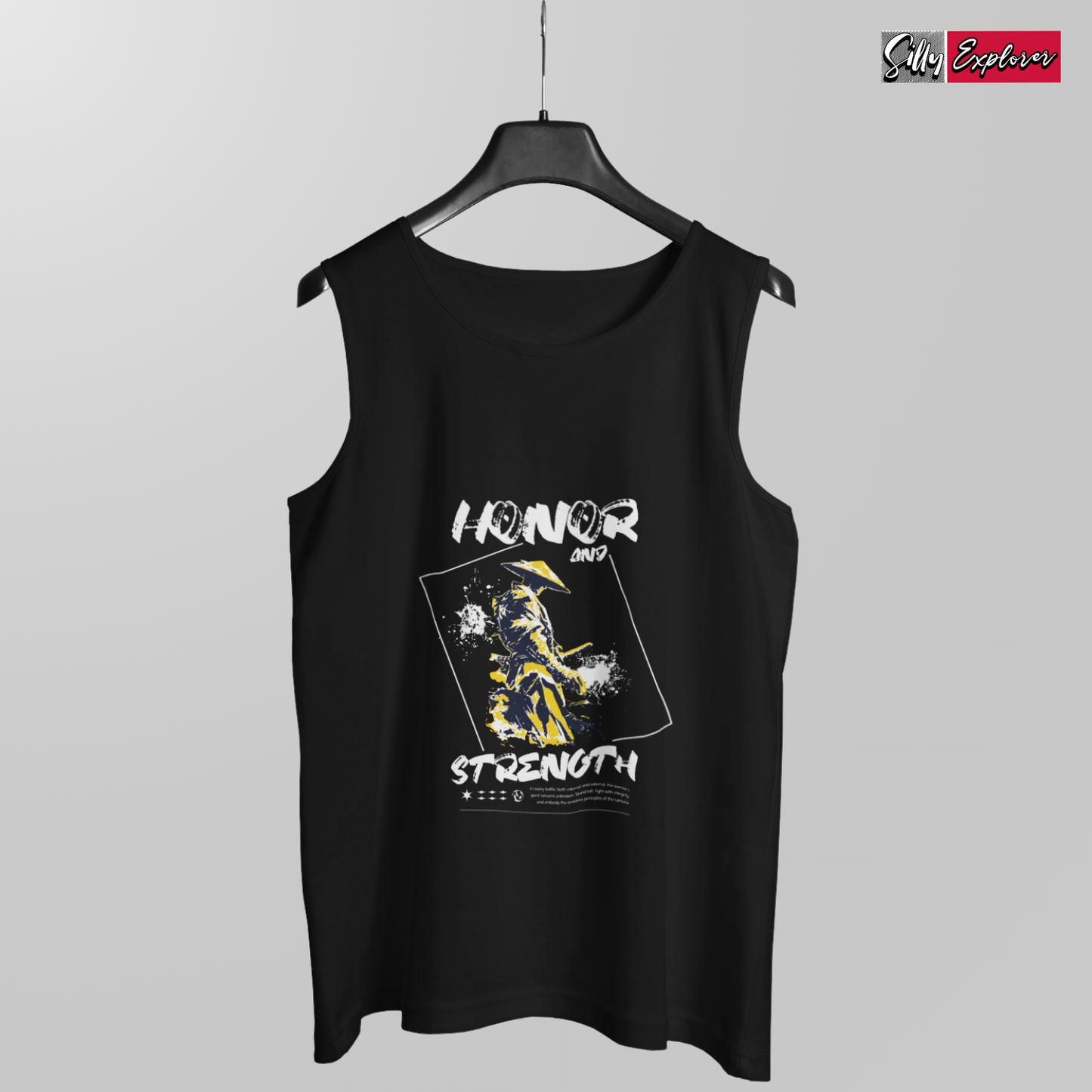 SillyExplorer_Men_Sleeveless_T-Shirt__Black_Samurai_Honor