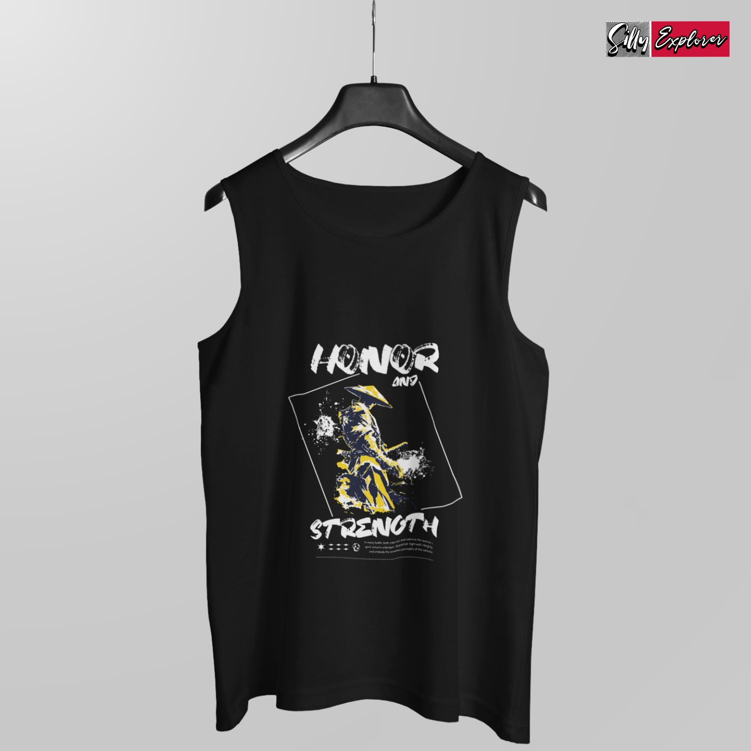 SillyExplorer_Men_Sleeveless_T-Shirt__Black_Samurai_Honor