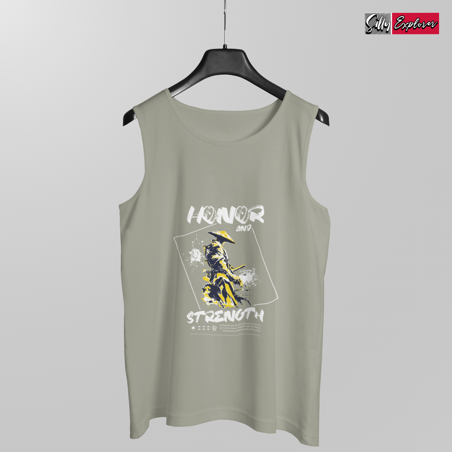 SillyExplorer_Men_Sleeveless_T-Shirt__Charcoal_Samurai_Honor
