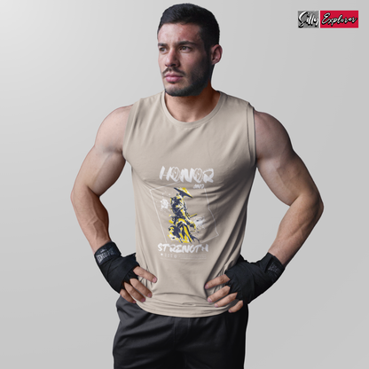SillyExplorer_Men_Sleeveless_T-Shirt__Grey_Samurai_Honor