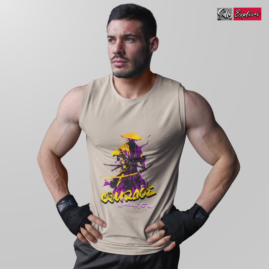 SillyExplorer_Men_Sleeveless_T-Shirt__Grey_Samurai_Courage
