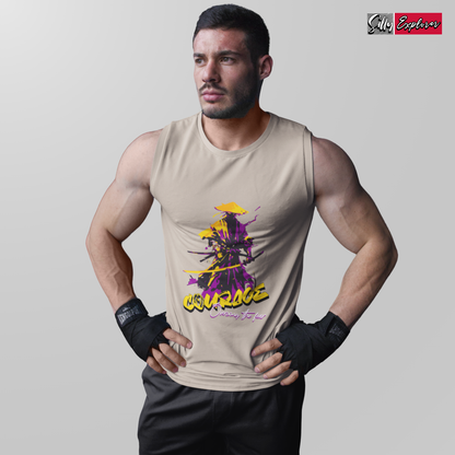 SillyExplorer_Men_Sleeveless_T-Shirt__Grey_Samurai_Courage