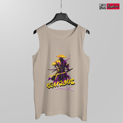 SillyExplorer_Men_Sleeveless_T-Shirt__Grey_Samurai_Courage