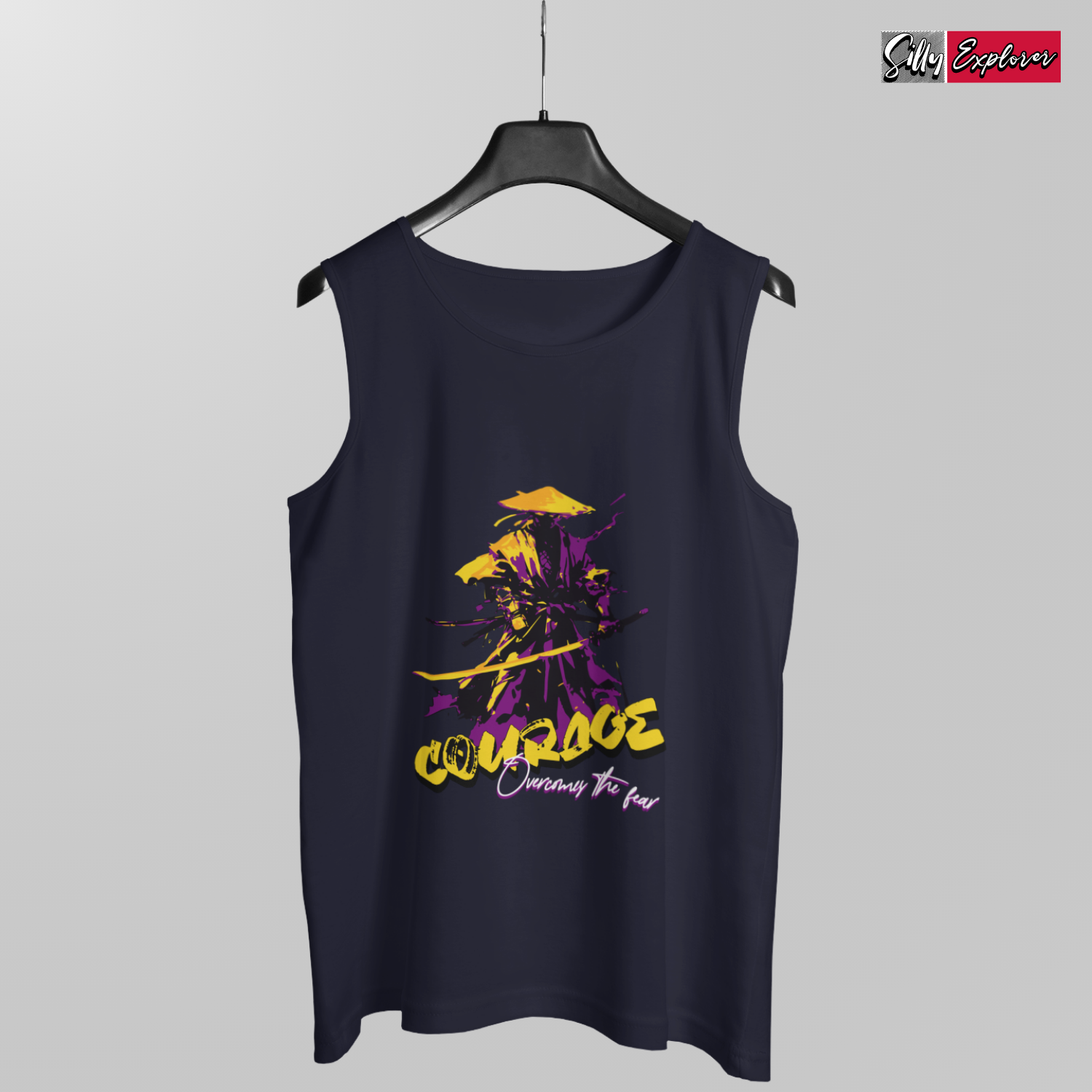 SillyExplorer_Men_Sleeveless_T-Shirt__Navy_Samurai_Courage