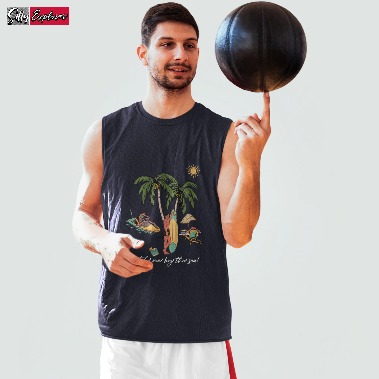 SillyExplorer_Men_Sleeveless_T-Shirt__Navy_Catch_Me_By_Sea
