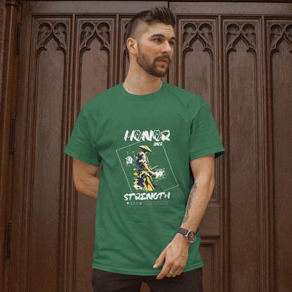 SillyExplorer_Classic_Crewneck_T-Shirt__Bottle_Green_Samurai_Honor