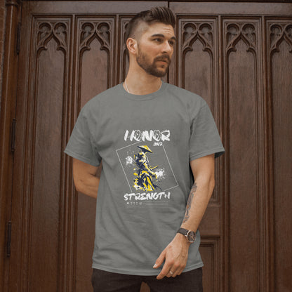 SillyExplorer_Classic_Crewneck_T-Shirt__Charcoal_Samurai_Honor