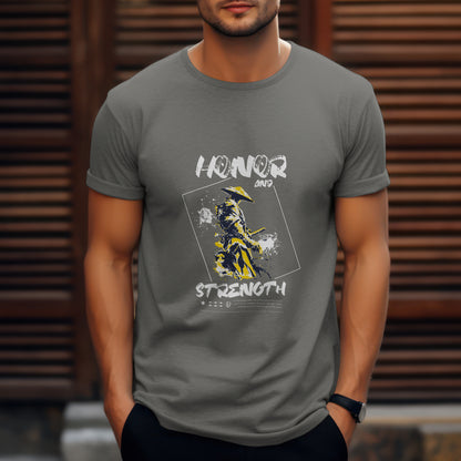 SillyExplorer_Classic_Crewneck_T-Shirt__Charcoal_Samurai_Honor