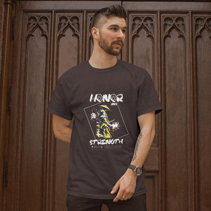 SillyExplorer_Classic_Crewneck_T-Shirt__Coffee_Samurai_Honor