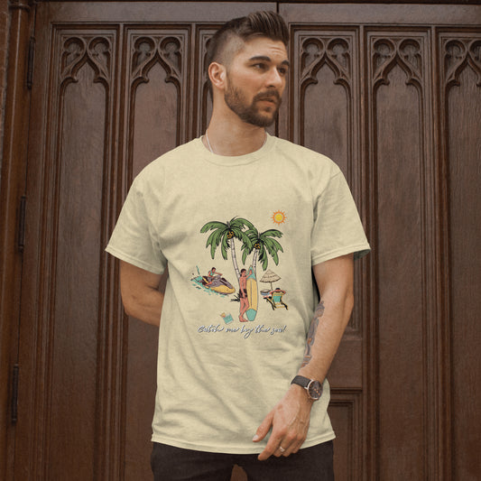 SillyExplorer_Classic_Crewneck_T-Shirt__Beige_Catch_Me_By_The_Sea